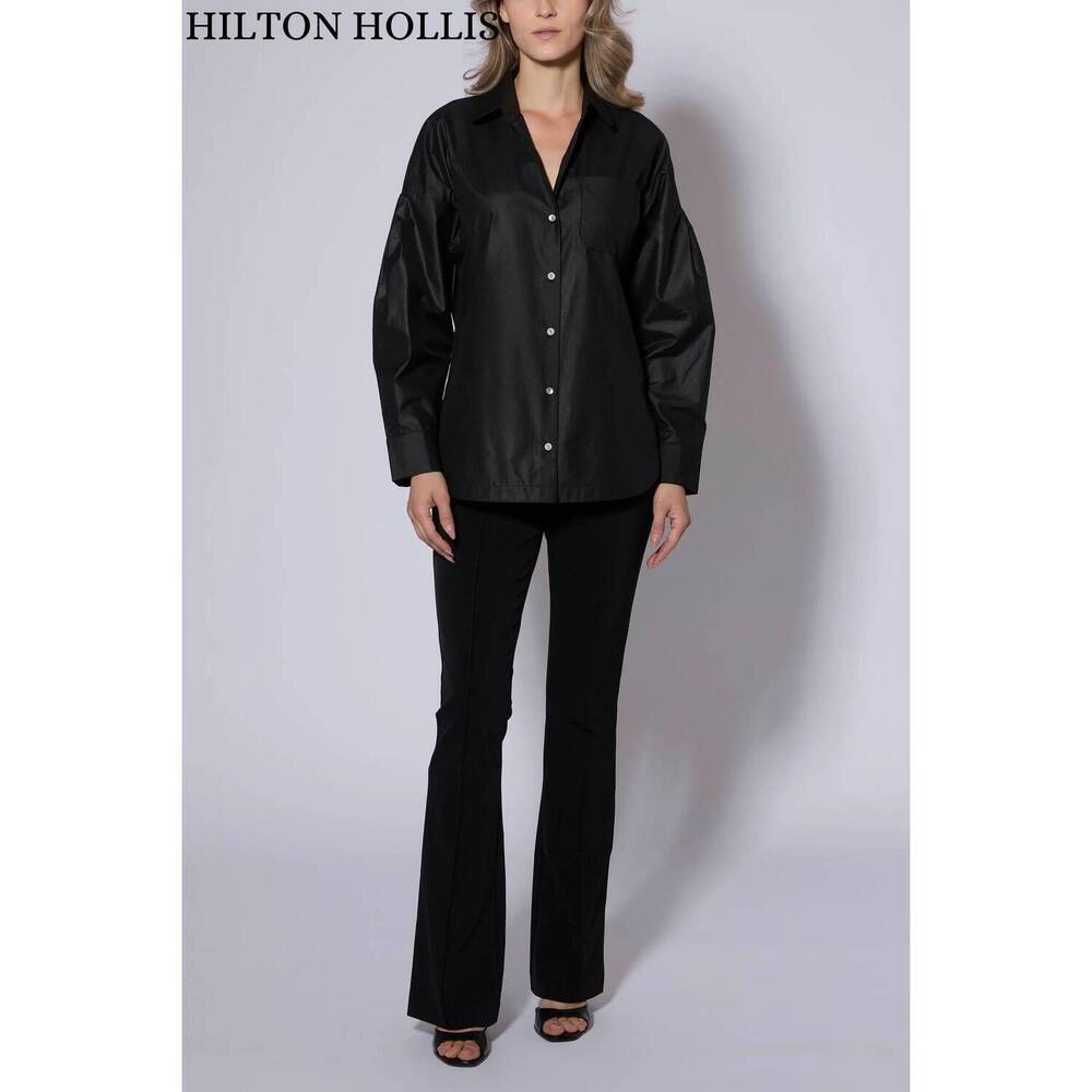 NEW HILTON HOLLIS tech taffeta shirt in black